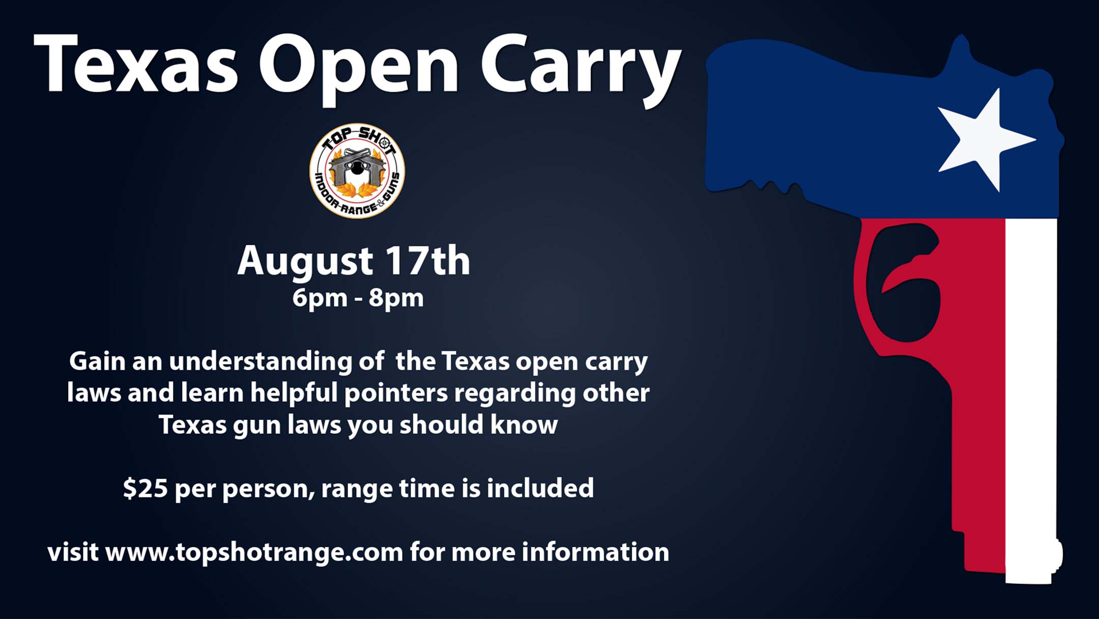 Join Our Open Carry Class This Saturday, August 17th! | TopShotRange.com